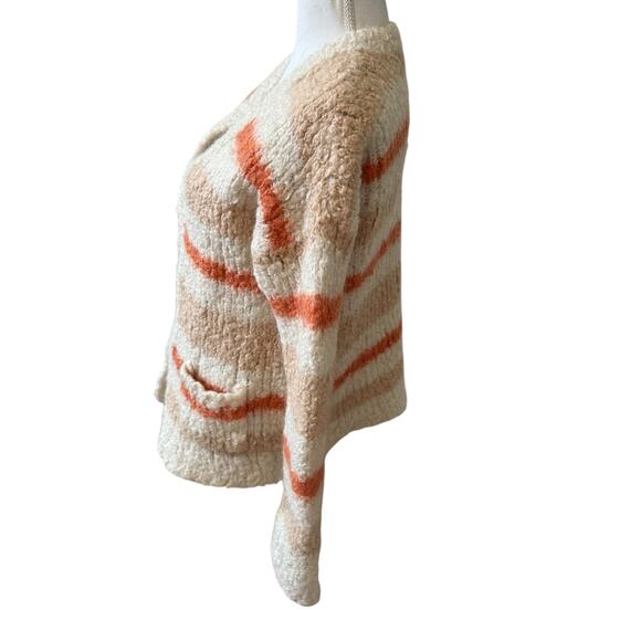 525 America Fuzzy Mohair Cardigan Sweater Off White Pumpkin M - Picture 3 of 6